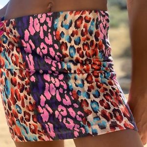 vintage rainbow cheetah skirt